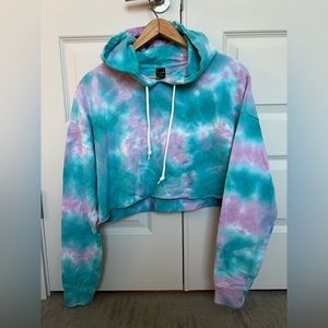 Zumiez | Zine Blue And Purple Tie Dye Crop Hoodie